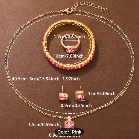 Brand New 6pc Women's Pink & Gold Quartz Watch Set - Picture 6 of 7